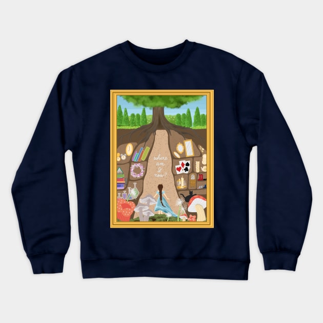 WONDERLAND | WHERE AM I NOW? FRAMED Crewneck Sweatshirt by ulricartistic